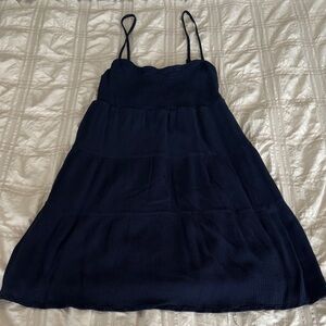 La Hearts Navy Blue Textured Dress